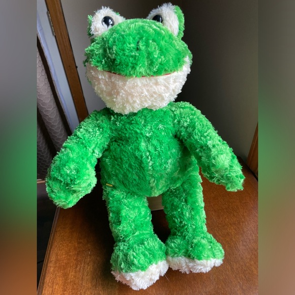 Build A Bear Green Frog 17" Plush Stuffed Animal Smiling Friendly Frog - Picture 1 of 9